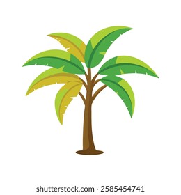 
Banana tree isolated flat vector illustration on white background