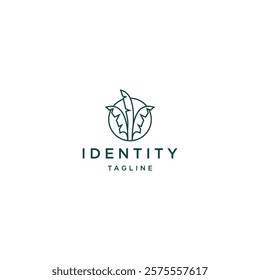 Banana tree line logo icon design template flat vector
