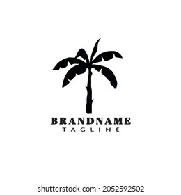 banana tree logo icon cartoon simple template modern black vector illustration