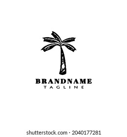 banana tree logo icon concept design template modern black vector illustration