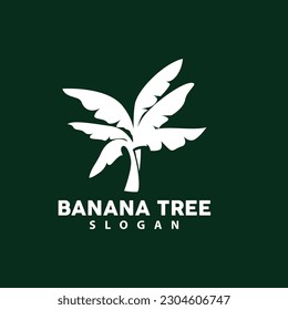 Banana Tree Logo, Banana Tree Simple Silhouette Design, Plant Icon Symbol Vector Illustration