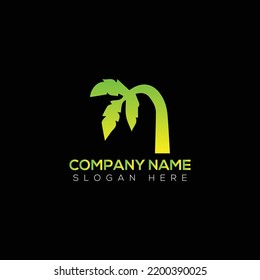 Banana tree logo vector illustration template