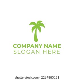 Banana tree logo vector illustration template