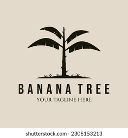 banana tree logo vintage logo design with minimalist style logo vector illustration design