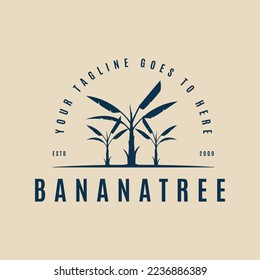 banana tree nature vintage logo vector illustration design