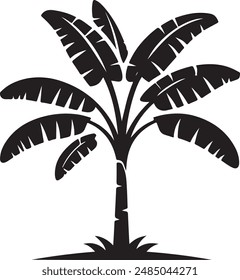 Banana Tree Silhouette Vector Icon. Vector Illustration of Banana Tree. Banana tree. Banana tree sign. Vector illustration