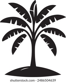 Icono de Vector de silueta de árbol de plátano. Ilustración vectorial de Banana Tree. Plátano. Signo de árbol de plátano. Ilustración vectorial