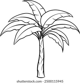 Banana tree silhouette vector illustration