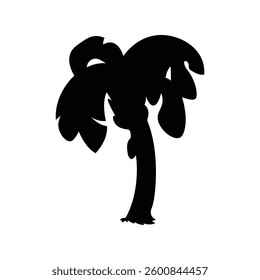 Banana tree silhouette vector isolated on white background