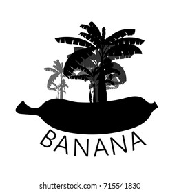 banana tree vector.