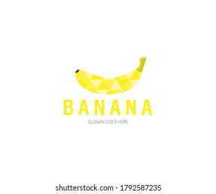 Banana with Triangle Pattern Logo Concept. Vector Design Illustration. Symbol and Icon Vector Template.