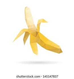 Banana triangle shape abstract isolated on a white backgrounds