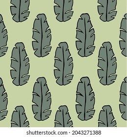 Banana Tropical Leaf Pattern Background. Social Media Post. Botanical Floral Vector Illustration.