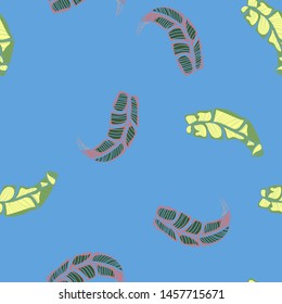 Banana Tropical leaves floral print exotic seamless pattern. The texture of the fabric leaves of banana and palm trees. Exotic Hawaiian print for swimsuits.