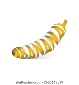 Banana Typography 3D Vector aislado