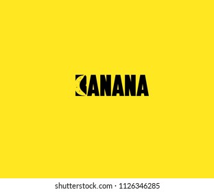 Banana Typography Design Logo