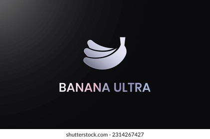 The Banana Ultra logo is a modern, minimalist design featuring a realistic banana with a gradient texture on a dark background. The logo is both eye-catching and memorable, and it perfectly captures 