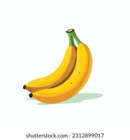 banana vector 2d flat color white background