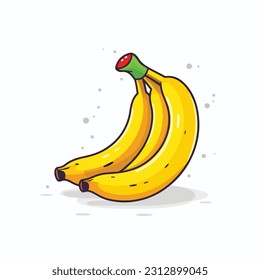 banana vector 2d flat color white background