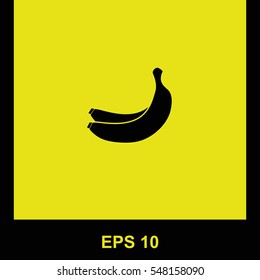 Banana vector black icon. Isolated illustration. Business picture.