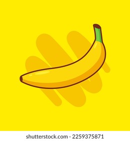 Banana Vector Cartoon Art Illustration on Isolated Background. Fruit Theme Illustration on Isolated Background. Fruit Illustration. Healthy Food Illustration on Isolated Background