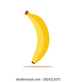 Banana vector cartoon isolated icon. Flat banana logo clipart object fruit bunch