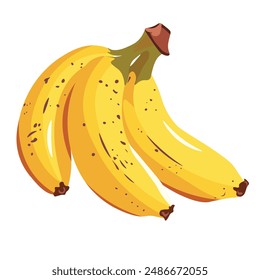 Banana vector clipart. Juicy and bright summer fruit.