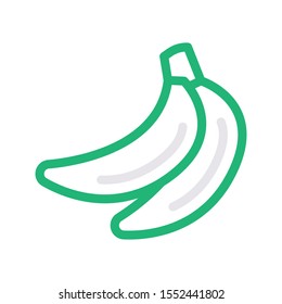 banana vector colour line icon