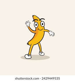 Banana vector Lindo Fruta personaje de dibujos animados