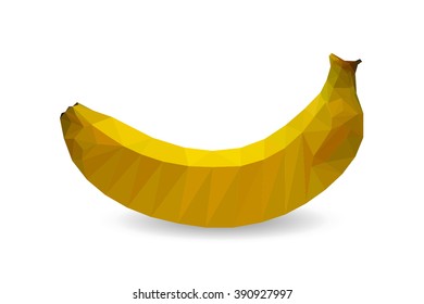 banana vector design made of polyhedron
