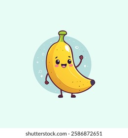 banana vector designs in cool yellow color. Trendy cute smile patch.