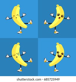 Banana vector with emoticon