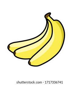 Bananen-Vektorillustration mit einem Kontursymbol auf weißem Hintergrund - Vektorillustration