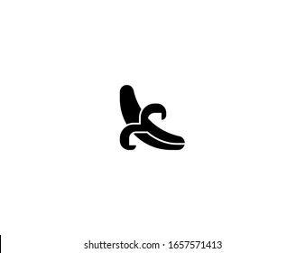 Icono plano vector de plátano. Isolación de fruta tropical banana emoji ilustración 