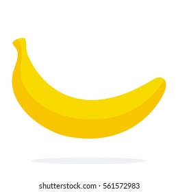 Banana vector flat material design object. Isolated illustration on white background.