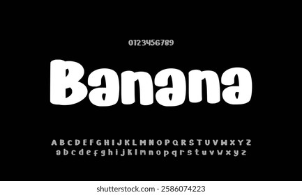 Banana Vector font alphabet with two sets of letters