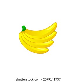 banana vector. Fresh banana fruit bunches on white background vector, banana fruit icon.