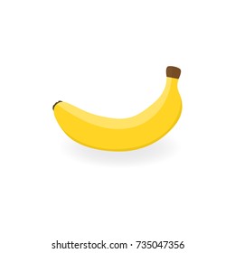 Banana vector. Fruit illustration. Fresh yellow banana isolated on white background. Eco food. For website design, mobile app. Logo illustration.