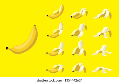 Banana Vector Fruit Motion Animation Sequence Eating