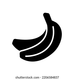 Banana vector glyph icon. Graph symbol for food and drinks web site, apps design, mobile apps and print media, logo, UI