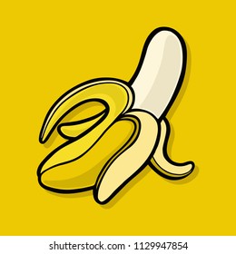 banana vector graphic illustration art food fruit tropical healthy fresh organic natural cartoon icon yellow sweet symbol