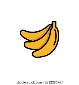 banana vector icon. fruit icon filled line style. perfect use for icon, logo, illustration, website, and more. icon design filled line style