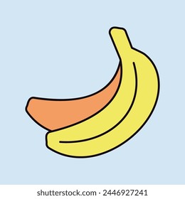 Bananen-Vektorgrafik-Symbol. Graph-Symbol für Lebensmittel und Getränke Website, App Design, mobile App und Printmedien, Logo, UI
