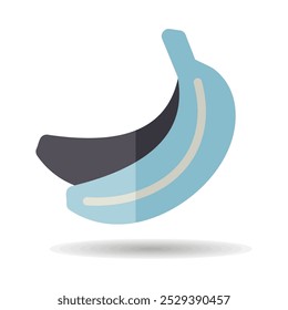 Icono de Vector de plátano. Símbolo del gráfico para el Sitio web de la comida y de las bebidas, diseño de los App, App móviles y medios impresos, logotipo, UI