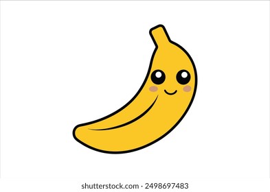 Bananenvektor, Vektorgrafik-Symbol, Bananensilhouette einer Banane einzeln auf weißem Hintergrund, eps, png,    Vektor,