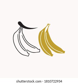 Banana vector icon isolated , banana fruits Logo Template  illustration 