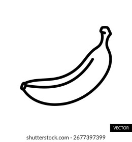 Icono de Vector de plátano en diseño de estilo de línea para Sitio web, App, UI, aislado sobre fondo blanco. Trazo editable. Ilustración vectorial EPS 10.