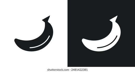 banana vector icon set in black color.