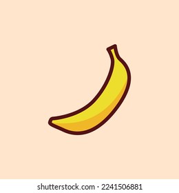 Banana vector icon, banana sticker clipart