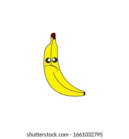 Banana vector illustration. Banana cartoon character logo, fruit icon concept white isolated.
